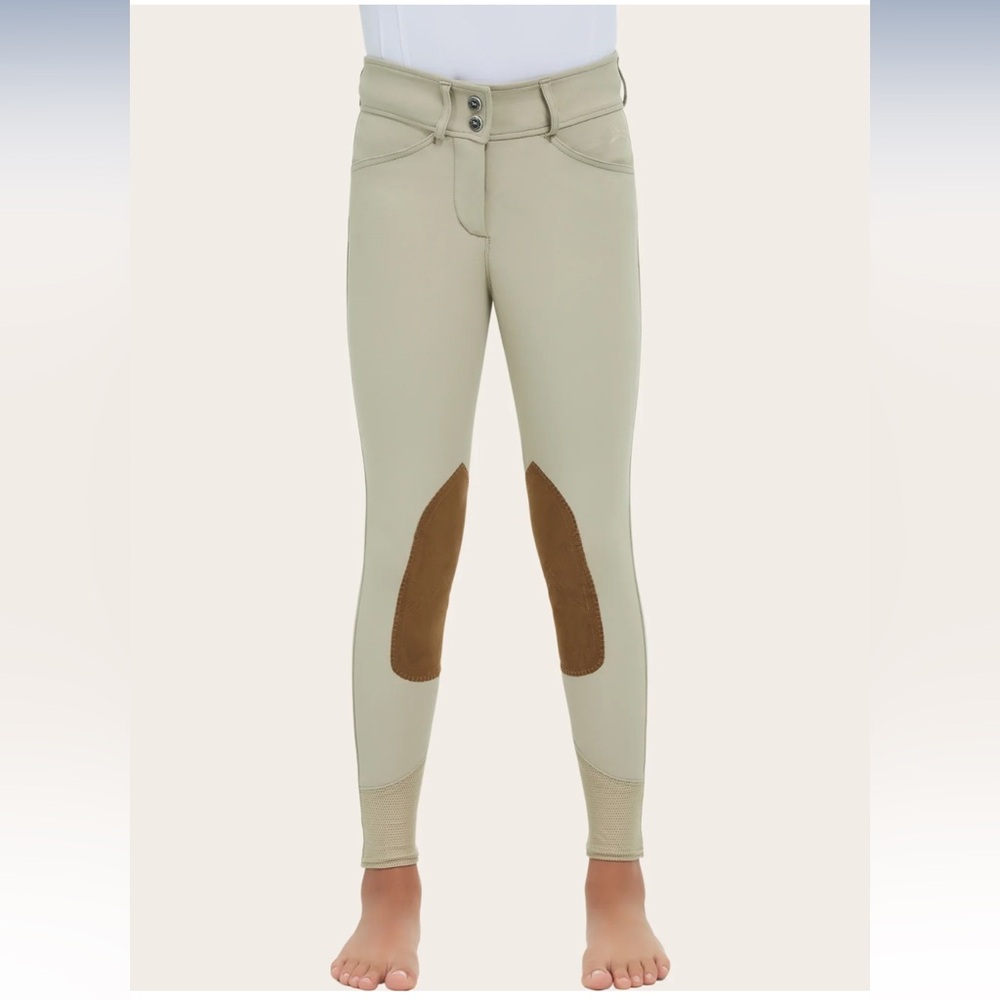 RJ Classics Avery Breech Sand Knee Patch Riding Pants Youth 16R Equestrian